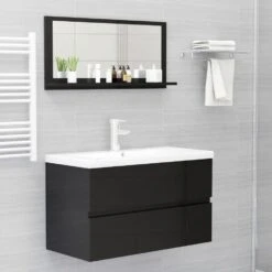 VidaXL Badkamerspiegel 80x10,5x37 Cm Spaanplaat Hoogglans Zwart -VIDAL Salle De Bain Winkel 006626d043a0482aa86bdeed8cee6f9e