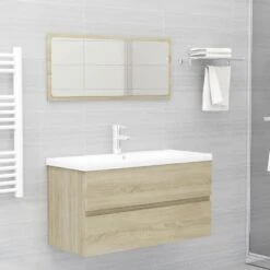 VidaXL Wastafelkast 90x38,5x45 Cm Spaanplaat Sonoma Eikenkleurig 6 VidaXL Wastafelkast 90x38,5x45 Cm Spaanplaat Sonoma Eikenkleurig -VIDAL Salle De Bain Winkel 00bcad5690cb47b6b95e9cfac79bb8fb