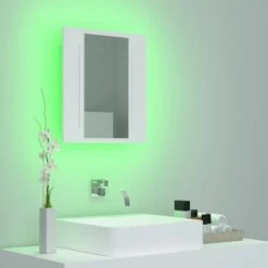 VidaXL Badkamerkast Met Spiegel En LED 40x12x45 Cm Acryl Wit -VIDAL Salle De Bain Winkel 0348c52943b04d28a76117b1981b83d1