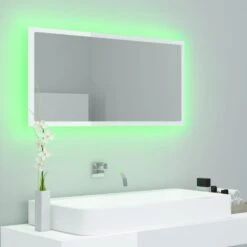 VidaXL Badkamerspiegel LED 90x8,5x37 Cm Acryl Hoogglans Wit -VIDAL Salle De Bain Winkel 03760f04513443de9a748399bc448ab7