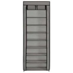 VidaXL Schoenenkast Met Hoes 57x29x162 Cm Stof Grijs -VIDAL Salle De Bain Winkel 04ee664b7e344f63b7cc381dc7302baa