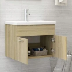VidaXL Wastafelkast 60x38,5x46 Cm Spaanplaat Sonoma Eikenkleurig -VIDAL Salle De Bain Winkel 067efbbbdd714ac38f73b9c55a114776