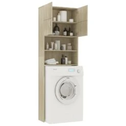 VidaXL Wasmachinekast 64x25,5x190 Cm Bewerkt Hout Sonoma Eikenkleurig -VIDAL Salle De Bain Winkel 072ceae8306248e4a2a3502d96801dad
