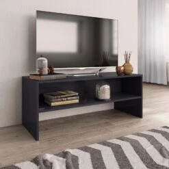 VidaXL Tv-meubel 100x40x40 Cm Bewerkt Hout Hoogglans Grijs 5 VidaXL Tv-meubel 100x40x40 Cm Bewerkt Hout Hoogglans Grijs -VIDAL Salle De Bain Winkel 075b22df763e490791d29307dfb7143a