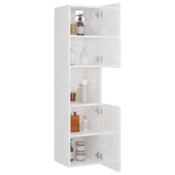 VidaXL Badkamerkast 30x30x130 Cm Spaanplaat Hoogglans Wit -VIDAL Salle De Bain Winkel 0aeba62e5d7042e99ee27e3124ee1757