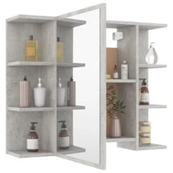 VidaXL Badkamerspiegelkast 80x20,5x64 Cm Spaanplaat Betongrijs -VIDAL Salle De Bain Winkel 0c18341e6d94460d9467d86b43c0599f