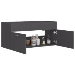 VidaXL Wastafelkast 100x38,5x46 Cm Spaanplaat Grijs -VIDAL Salle De Bain Winkel 0ccca46998b14e5f914ccff44b9bd839