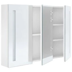 VidaXL Badkamerkast Met Spiegel En LED 89x14x62 Cm Glanzend Wit -VIDAL Salle De Bain Winkel 0ee51949aac04bea9d056d88e177f619