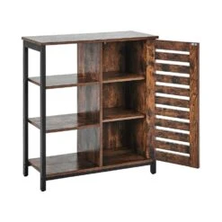 Beliani Sideboard VILSECK - Donkere Houtkleur Vezelplaat -VIDAL Salle De Bain Winkel 0fb4a9806a9b4c8f98cf958517a78555