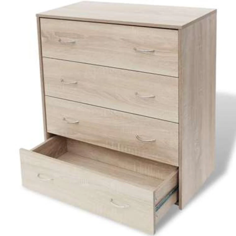 VidaXL Dressoir Met 4 Lades 60x30,5x71 Cm Eikenkleur 1 VidaXL Dressoir Met 4 Lades 60x30,5x71 Cm Eikenkleur