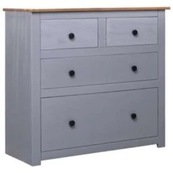 VidaXL Dressoir Panama Range 80x40x83 Cm Grenenhout Grijs