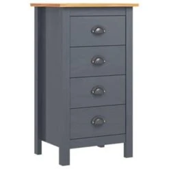 VidaXL Dressoir Hill 46x35x80 Cm Massief Grenenhout Grijs