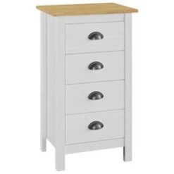 VidaXL Dressoir Hill 46x35x80 Cm Massief Grenenhout Wit