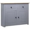 VidaXL Dressoir Panama Range 93x40x80 Cm Massief Grenenhout Grijs