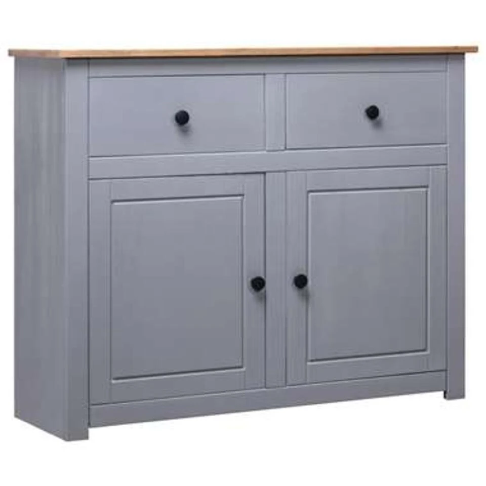 VidaXL Dressoir Panama Range 93x40x80 Cm Massief Grenenhout Grijs 1 VidaXL Dressoir Panama Range 93x40x80 Cm Massief Grenenhout Grijs