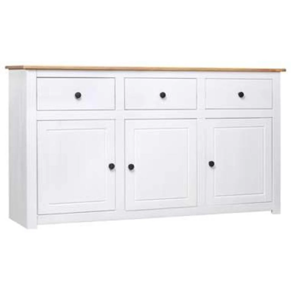 VidaXL Dressoir Panama Range 135x40x80 Cm Massief Grenenhout Wit 1 VidaXL Dressoir Panama Range 135x40x80 Cm Massief Grenenhout Wit