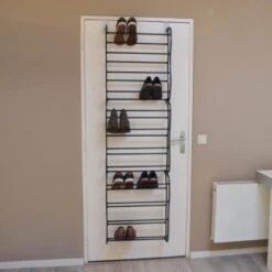 O'DADDY® Hangend Schoenenrek - Opdek En Stompe Deur - 20x51x182 Zwart -VIDAL Salle De Bain Winkel 1000012471 0110