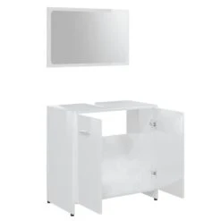 VidaXL 4-delige Badkamermeubelset Spaanplaat Hoogglans Wit -VIDAL Salle De Bain Winkel 1000025875 0103