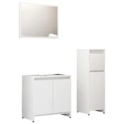 VidaXL 3-delige Badkamermeubelset Spaanplaat Wit
