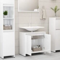 VidaXL Badkamerkast 60x33x61 Cm Spaanplaat Hoogglans Wit 6 VidaXL Badkamerkast 60x33x61 Cm Spaanplaat Hoogglans Wit -VIDAL Salle De Bain Winkel 1000026623 0102