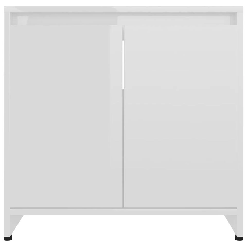 VidaXL Badkamerkast 60x33x61 Cm Spaanplaat Hoogglans Wit 1 VidaXL Badkamerkast 60x33x61 Cm Spaanplaat Hoogglans Wit