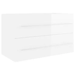 VidaXL Wastafelkast 80x38,5x48 Cm Spaanplaat Hoogglans Wit