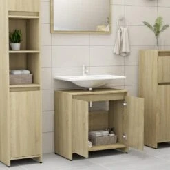 VidaXL Badkamerkast 60x33x61 Cm Spaanplaat Sonoma Eikenkleurig -VIDAL Salle De Bain Winkel 1000026629 0102