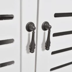 VidaXL Badkamerkast Albuquerque 46x24x117,5 Cm Hout Wit -VIDAL Salle De Bain Winkel 1000026726 0103