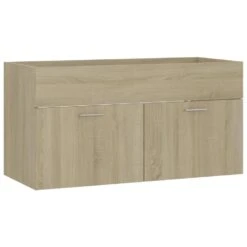 VidaXL Wastafelkast 90x38,5x46 Cm Spaanplaat Sonoma Eikenkleurig