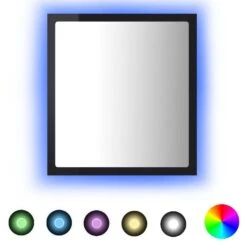 VidaXL Badkamerspiegel LED 40x8,5x37 Cm Acryl Hoogglans Zwart