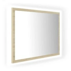 VidaXL Badkamerspiegel LED 60x8,5x37 Cm Acryl Sonoma Eikenkleurig