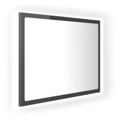 VidaXL Badkamerspiegel LED 60x8,5x37 Cm Acryl Hoogglans Grijs