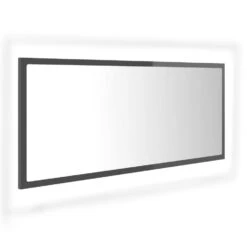 VidaXL Badkamerspiegel LED 100x8,5x37 Cm Acryl Hoogglans Grijs