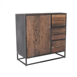 Giga Meubel Dressoir Hout/Metaal - 90x40x90cm - Dressoir Lio -VIDAL Salle De Bain Winkel 1000027318 0102