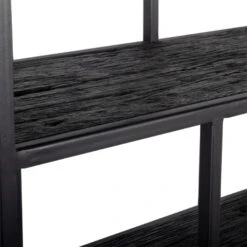 Giga Meubel Wandkast Pure Black - 90x40x200cm - Metaal & Mangohout -VIDAL Salle De Bain Winkel 1000027346 0103