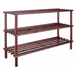 Merkloos Schoenenrek - Dennenhout - 18 Paar - 3 Laags - 74 Cm