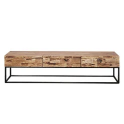 Hoyz - TV-meubel Mill - 180cm - Bruin - Acaciahout - 3 Lades