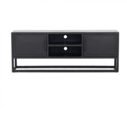Giga Meubel TV Meubel Zwart - Metaal - 200x38x61cm - Tv-meubel Urban Zwart XL