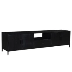 Livingfurn - TV Meubel Kala 220 Cm - Mangohout / Gecoat Staal
