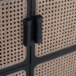 Giga Meubel Opbergkast Webbing Naturel/Zwart - 90x40x120cm - Kast Novi -VIDAL Salle De Bain Winkel 1000031010 0103