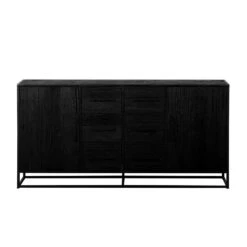 Giga Meubel Dressoir Zwart Hout - 180x40x90cm - Pure Black