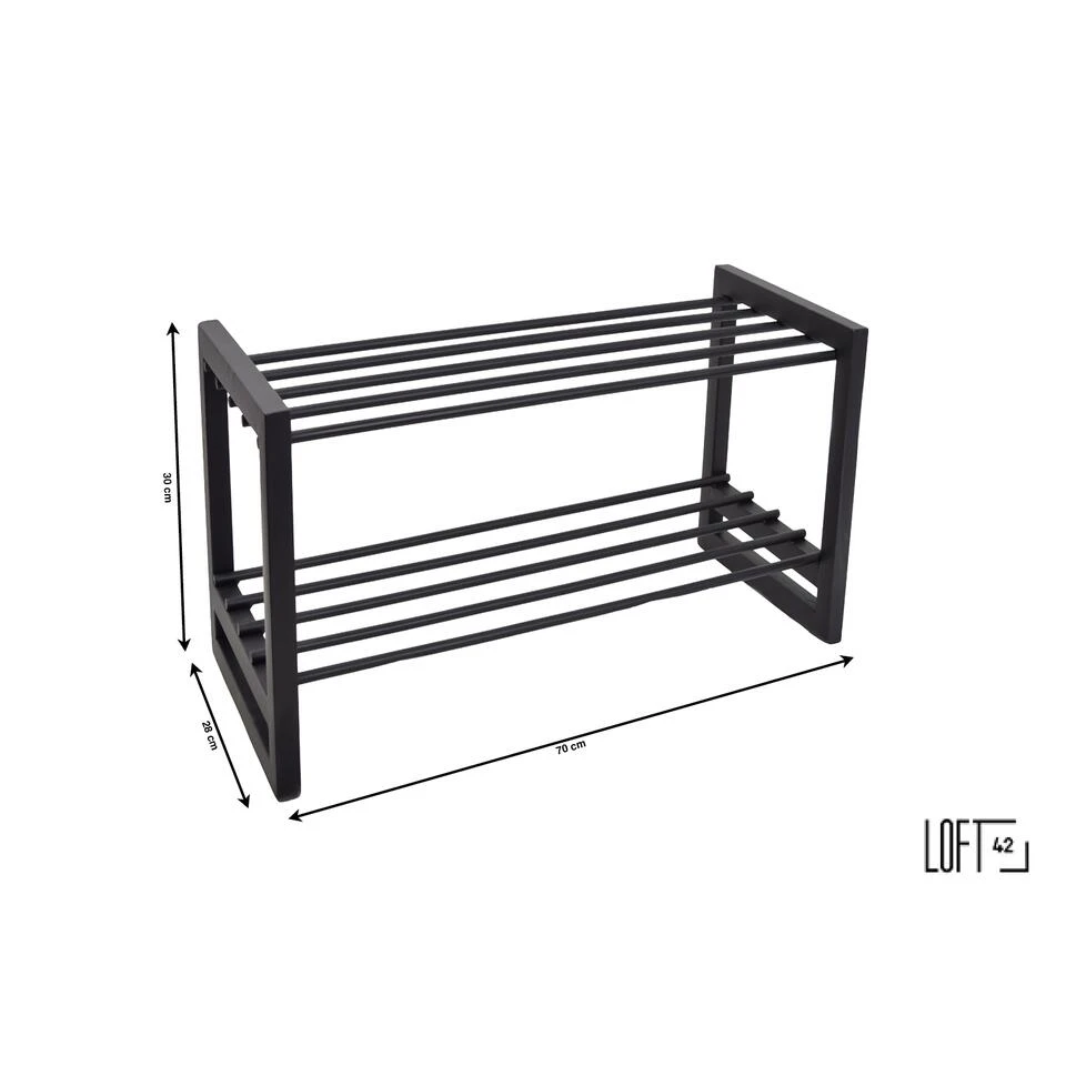 LOFT42 Hall Schoenenrek - Metaal - Zwart 4 LOFT42 Hall Schoenenrek - Metaal - Zwart - Afbeelding 4
