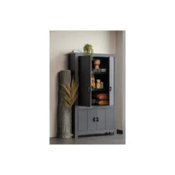 WOOOD Benson Dichte Kast - Grenen - Zwart - 200x115x37 -VIDAL Salle De Bain Winkel 1000033701 0102