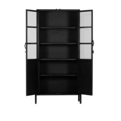 Wandkast Metaal Zwart - 90x40x195cm - 2-Deurs - Kast Nova Giga Meubel -VIDAL Salle De Bain Winkel 1000038330 0101