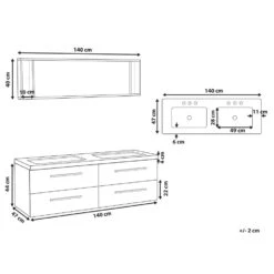 Beliani Badkamerkast Met Spiegel MALAGA - Lichte Houtkleur Mdf -VIDAL Salle De Bain Winkel 1000038607 0102