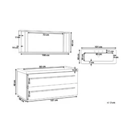 Beliani Badkamerkast Met Spiegel ALMERIA - Wit Mdf -VIDAL Salle De Bain Winkel 1000038613 0102