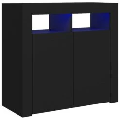 VidaXL Dressoir Met LED-verlichting 80x35x75 Cm Zwart