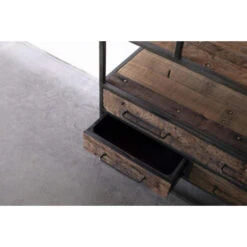 Giga Meubel Wandkast Hout & Metaal - 90x40x200cm - 3Laden - Lio -VIDAL Salle De Bain Winkel 1000038969 0102