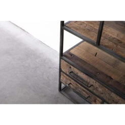 Giga Meubel Wandkast Hout & Metaal - 90x40x200cm - 3Laden - Lio -VIDAL Salle De Bain Winkel 1000038969 0103