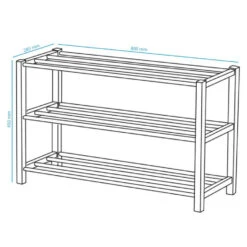 ACAZA Schoenen Rekje, Tot 12 Paar Sneakers Of Schoenen, Metaal, Grijs -VIDAL Salle De Bain Winkel 1000040422 0103